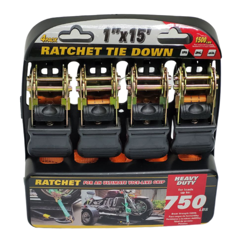 4 Piece Ratchet Tie Down - Mega Cart