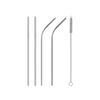 4 Piece Stainless Steel Straws with Cleaning Brush - Mega Cart