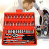46-Piece 1/4-Inch Socket Set with Carrying Case - Mega Cart