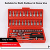 46-Piece 1/4-Inch Socket Set with Carrying Case - Mega Cart