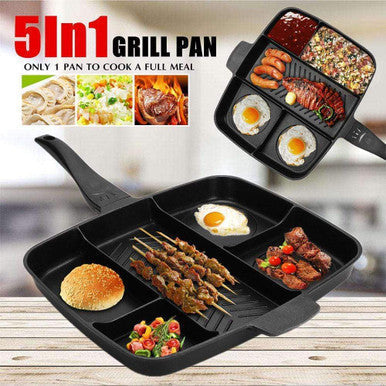 5-in-1 Non-Stick Magic Pan for Easy Multi-Section Cooking - Mega Cart