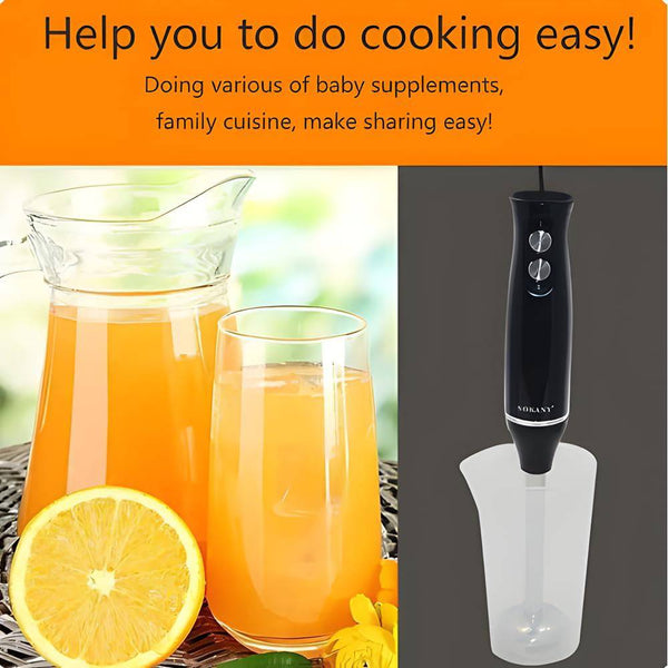 500W 4-In-1 Stainless Steel Hand Blender With 2 Speeds - Mega Cart