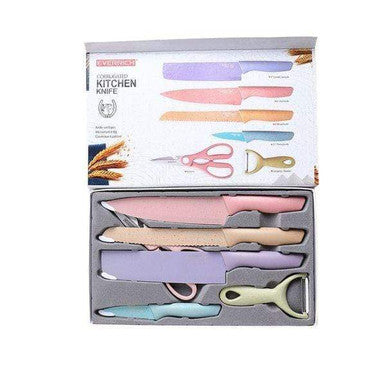 6 Piece Stainless Steel Corrugated Kitchen Knife Set - Mega Cart