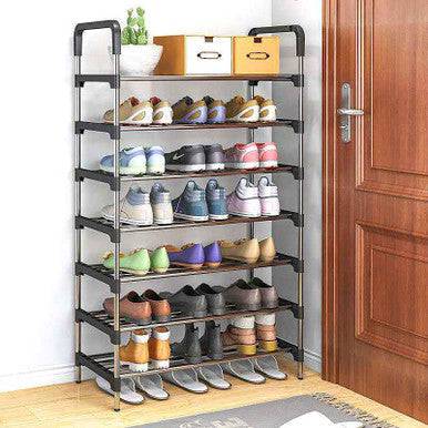 6 Tier Adjustable Shoe Rack - Space-Saving Organiser for Shoes - Mega Cart