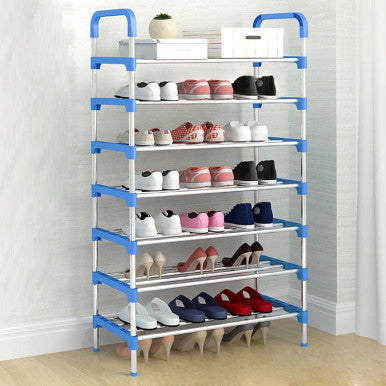 6 Tier Adjustable Shoe Rack - Space-Saving Organiser for Shoes - Mega Cart