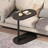 C-Shaped Table with Metal Frame
