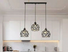 PrimeNest Vintage Metal Pendant Light with Crystal Pattern