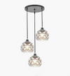 PrimeNest Vintage Metal Pendant Light with Crystal Pattern