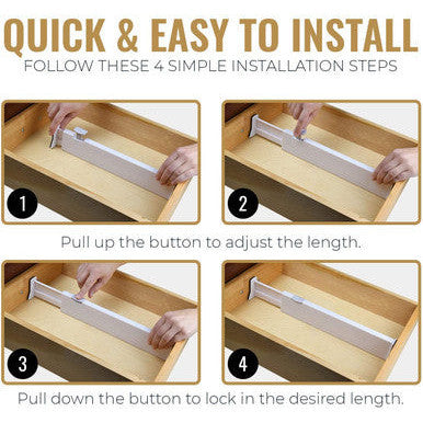 Adjustable Drawer Dividers Set of 2 - Organise Any Drawer - Mega Cart