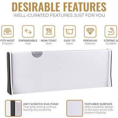 Adjustable Drawer Dividers Set of 2 - Organise Any Drawer - Mega Cart
