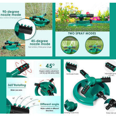 Automatic 360° Rotating Garden Sprinkler - Water-Saving Technology - Mega Cart