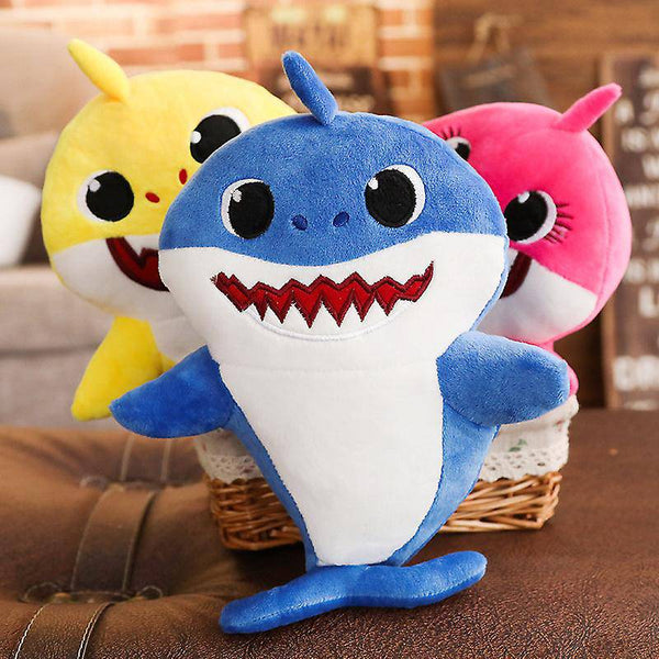 Baby Shark Singing Plush Toy with Light-Up Cheeks - Soft & Cuddly - Mega Cart