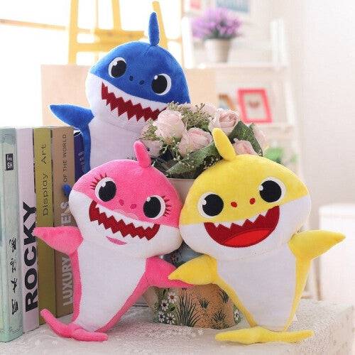 Baby Shark Singing Plush Toy with Light-Up Cheeks - Soft & Cuddly - Mega Cart