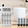 Battery Charger with 4 AA Rechargeable Batteries - Mega Cart