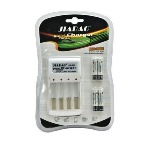 Battery Charger with 4 AA Rechargeable Batteries - Mega Cart