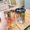 Cute Bear Glass Cup with Straw