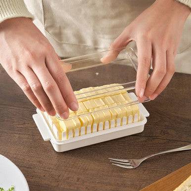 Butter Storage Box with Cutting Groove and Transparent Lid - Mega Cart