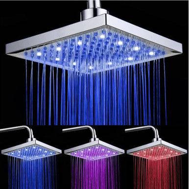 Colour-Changing LED Shower Head - Temperature Sensitive, No Batteries - Mega Cart