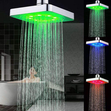 Colour Changing LED Shower Head with Temperature Sensor - Mega Cart