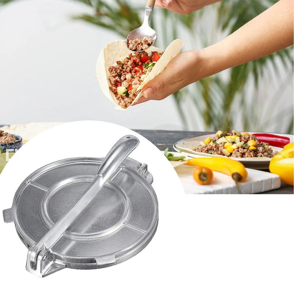 Compact Aluminium Tortilla Press for Flatbreads - Mega Cart
