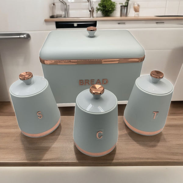 Deluxe Bread Bin & 3-Piece Canister Set - Mega Cart