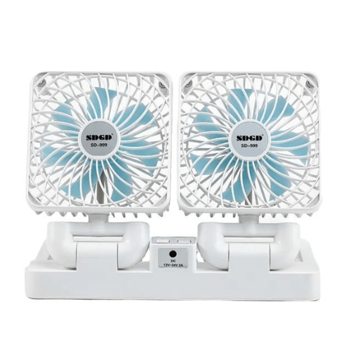 Double Head Solar Charging Fan - Mega Cart