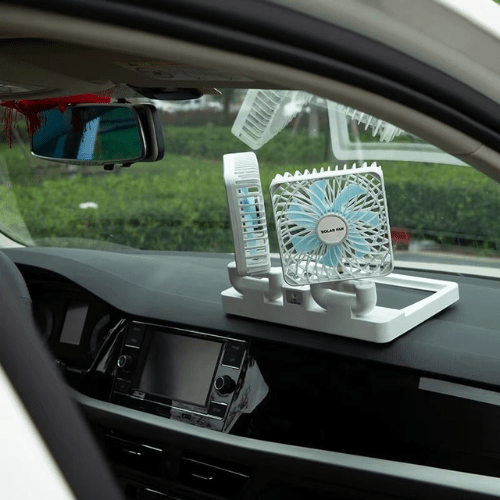 Double Head Solar Charging Fan - Mega Cart