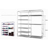 Double Row 9 Tier Shoe Rack with Fabric Cover - Mega Cart