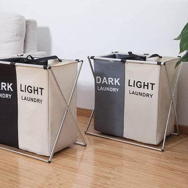 Durable Folding Laundry Basket with Aluminium Frame - Large Capacity - Mega Cart