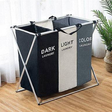 Durable Folding Laundry Basket with Aluminium Frame - Large Capacity - Mega Cart