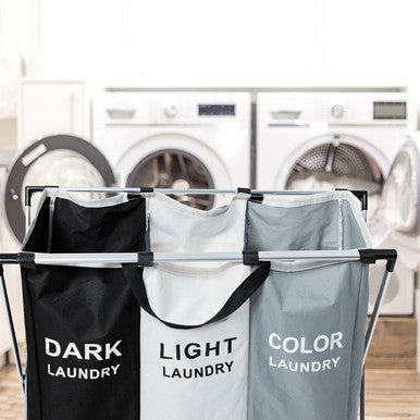 Durable Folding Laundry Basket with Aluminium Frame - Large Capacity - Mega Cart