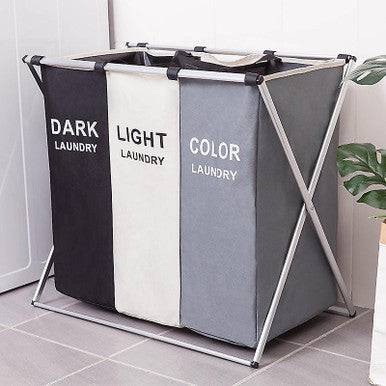 Durable Folding Laundry Basket with Aluminium Frame - Large Capacity - Mega Cart
