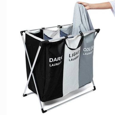 Durable Folding Laundry Basket with Aluminium Frame - Large Capacity - Mega Cart