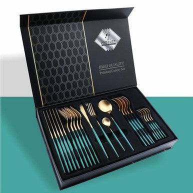 Elegant 24-Piece Stainless Steel Cutlery Set for 6 People - Mega Cart