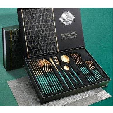 Elegant 24-Piece Stainless Steel Cutlery Set for 6 People - Mega Cart