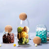 Elegant Glass Storage Jars with Wooden Cork Lids - Set of 3 - Mega Cart
