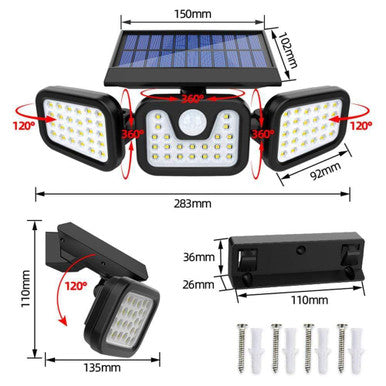 Energy-Saving Split Panel LED Solar Wall Lamp with Motion Sensor - Mega Cart