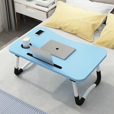 Ergonomic Bamboo Laptop Tray with Tablet & Cup Holder - Mega Cart