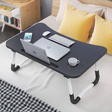 Ergonomic Bamboo Laptop Tray with Tablet & Cup Holder - Mega Cart