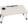 Ergonomic Bamboo Laptop Tray with Tablet & Cup Holder - Mega Cart