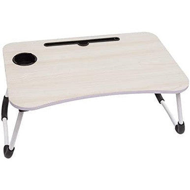 Ergonomic Bamboo Laptop Tray with Tablet & Cup Holder - Mega Cart