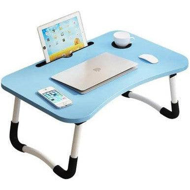 Ergonomic Bamboo Laptop Tray with Tablet & Cup Holder - Mega Cart