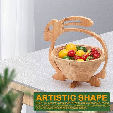 Expandable Bamboo Fruit Basket – Artistic & Practical Kitchen Decor - Mega Cart