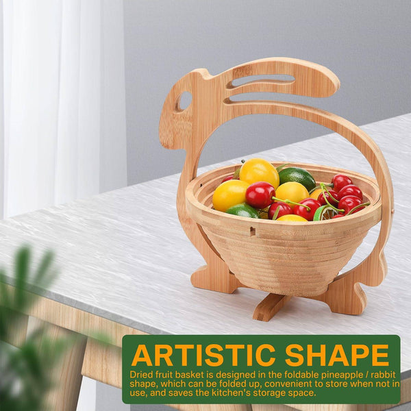 Expandable Bamboo Fruit Basket – Artistic & Practical Kitchen Decor - Mega Cart