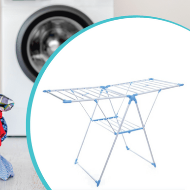 Foldable Plastic Drying Rack with Adjustable Wings for Laundry - Mega Cart