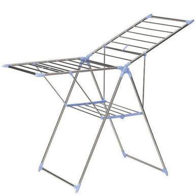 Foldable Silver Metal Drying Rack - Space-Saving & Durable - Mega Cart