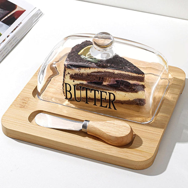 Glass Butter Dish with Lid - Mega Cart
