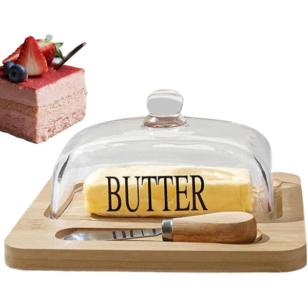 Glass Butter Dish with Lid - Mega Cart
