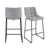 PrimeNest - Velvet Pub Height Bar Stool - Industrial Style - Mega Cart