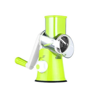 Hand-Powered Tabletop Drum Grater with 3 Stainless Steel Blades - Mega Cart